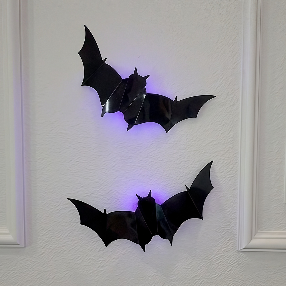 🦇Halloween Bats Wall Decor – Lighted 3D Bat Stickers🔥