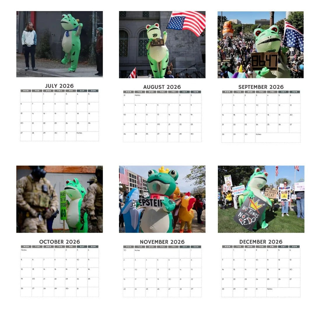 💥Last day 33% OFF💥Portland Frog 2026 calendar🗓️🐸