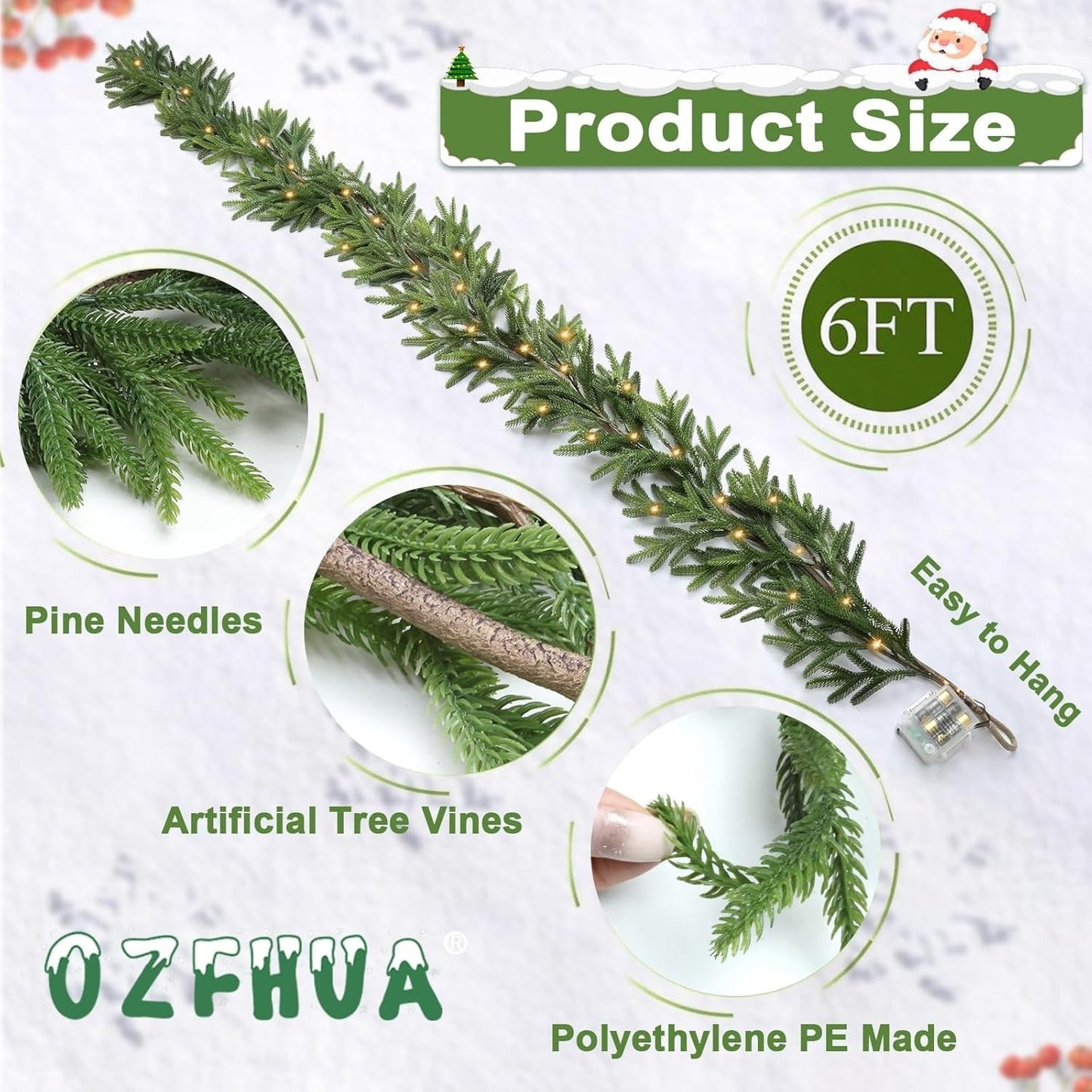 💥Last Day 46% OFF💥Wispy Willow Artificial Christmas Garland🌲🎅