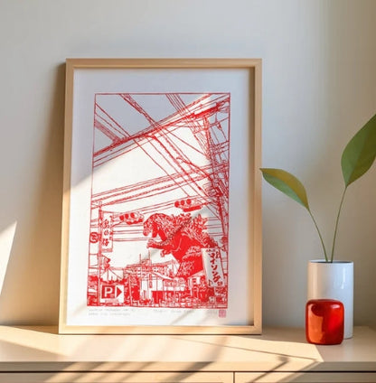 💥Last day 50% OFF💥Handgemaakte Godzilla Poster