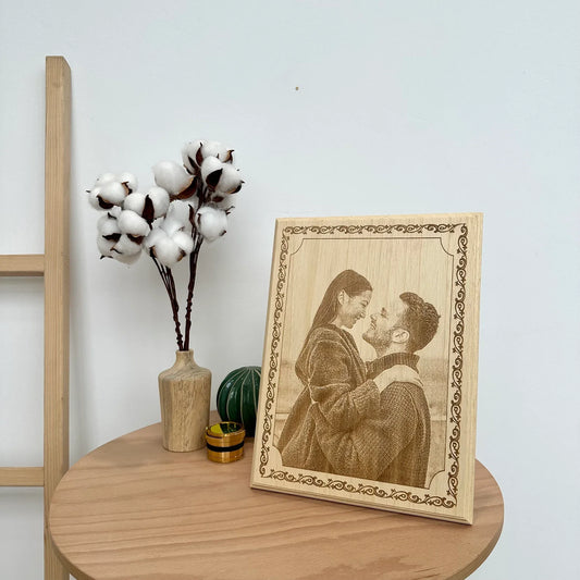💝Gift For Your Lover💝-Custom Engraved Wood Photo