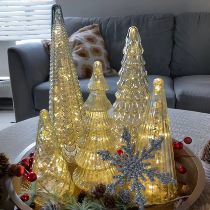 💥Christmas limited-time offer: 63% OFF💥Set of 5 Illuminated Mercury Glass Trees🎄